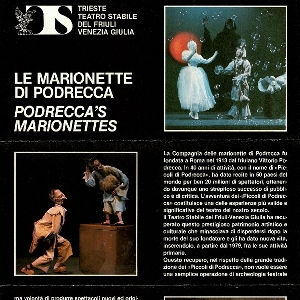 pieghevole del Trieste Teatro Stabile FVG che presenta le marionette di podrecca