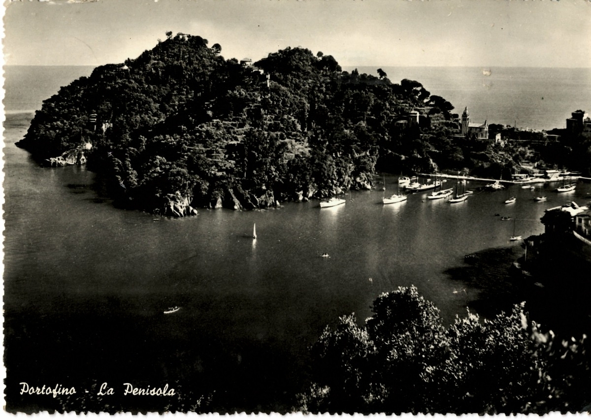 cartolina raffigurante Portofino con dedica sul retro
