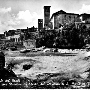 Cividale, fiume Natisone ed esterno del tempietto di S. Maria in Valle (VIIIsec.)